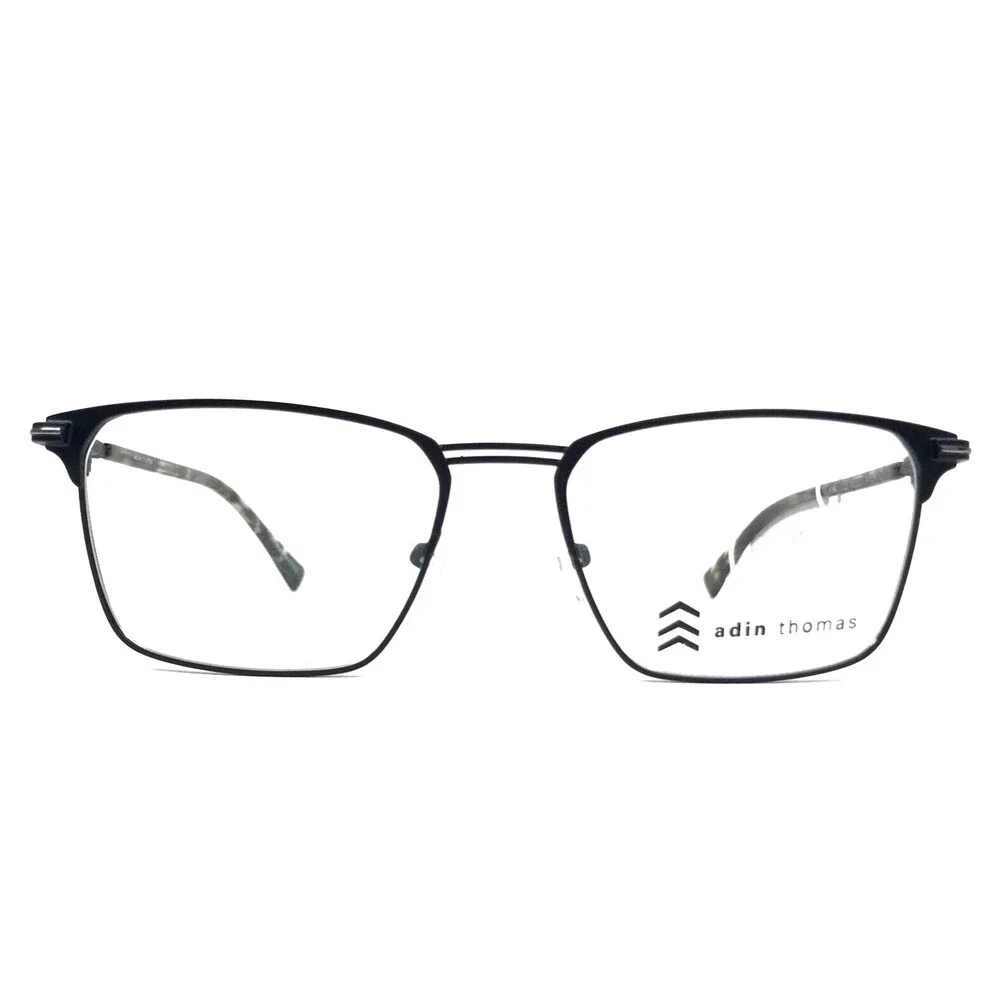Adin Thomas Eyeglasses Frames AT-546 C1 Black Tortoise Square Full Rim 52-17-140